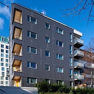 Picture of the exterior of a mid rise building